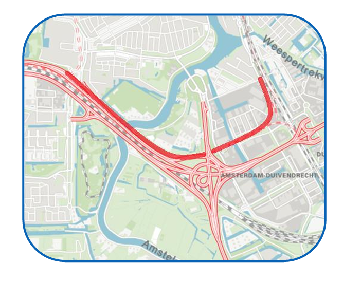 Kaart werkgebied metronetwerk